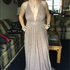 Lavender Glitter Prom Dress